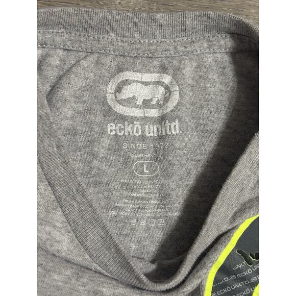 Ecko Unltd Rhino Graphic Grey Logo Shirt Y2K Skater Streetwear - Men’s Large - Picture 3 of 6